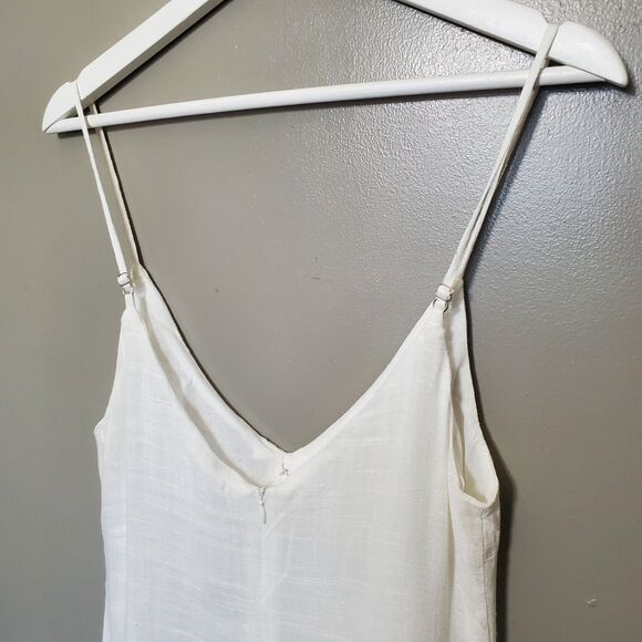 Indikah Romper Size Medium White Spaghetti Strap Cotton Blend By Angel Biba New - Picture 8 of 16